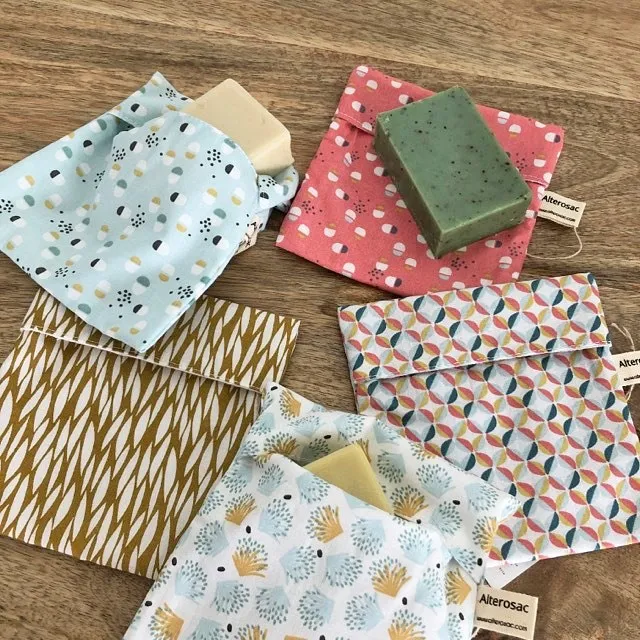 Pochette à savon en coton & gaze de coton – Image 2