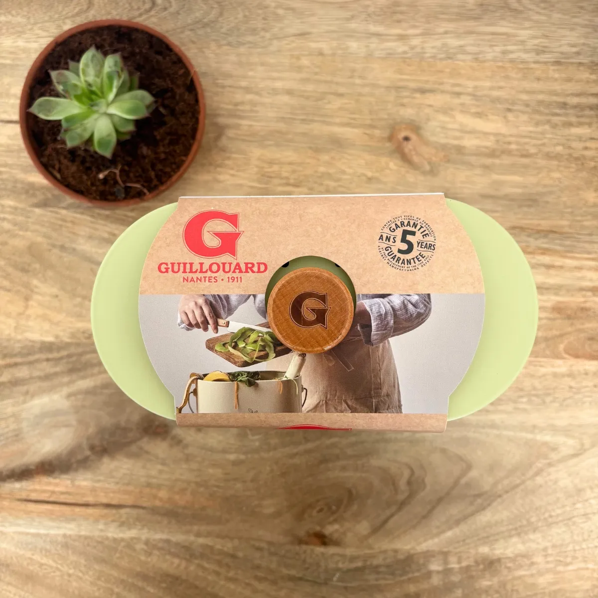 Seau à compost ovale vert – 7L – Image 2