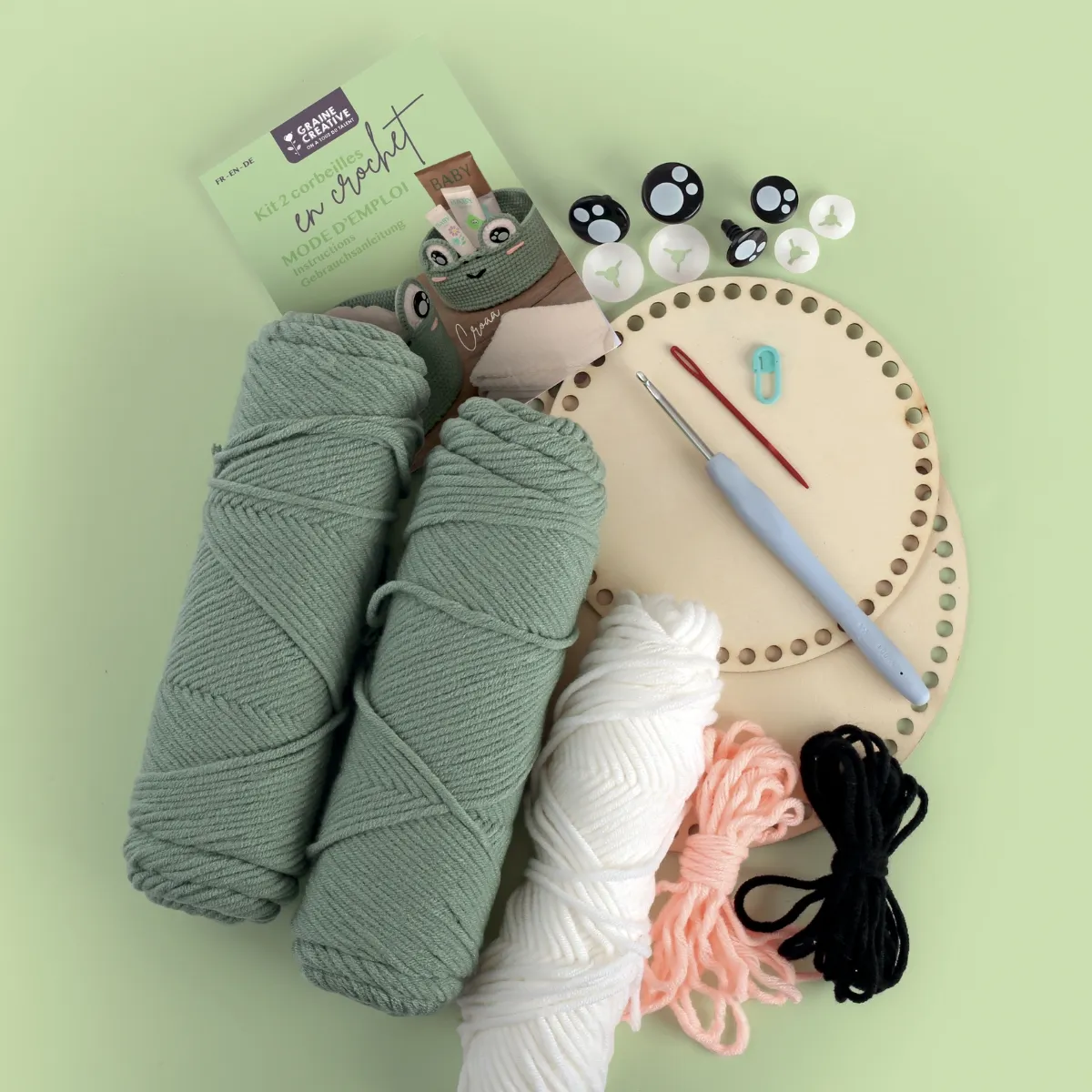 KIT DIY : 2 corbeilles en crochet Grenouille – Image 2