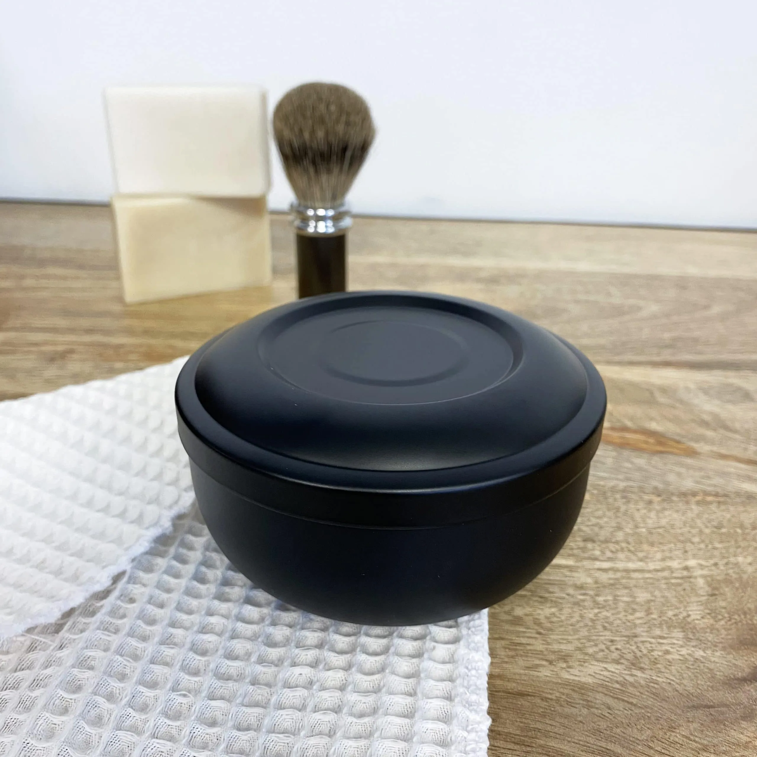 Bol de rasage en acier inoxydable noir – Image 2