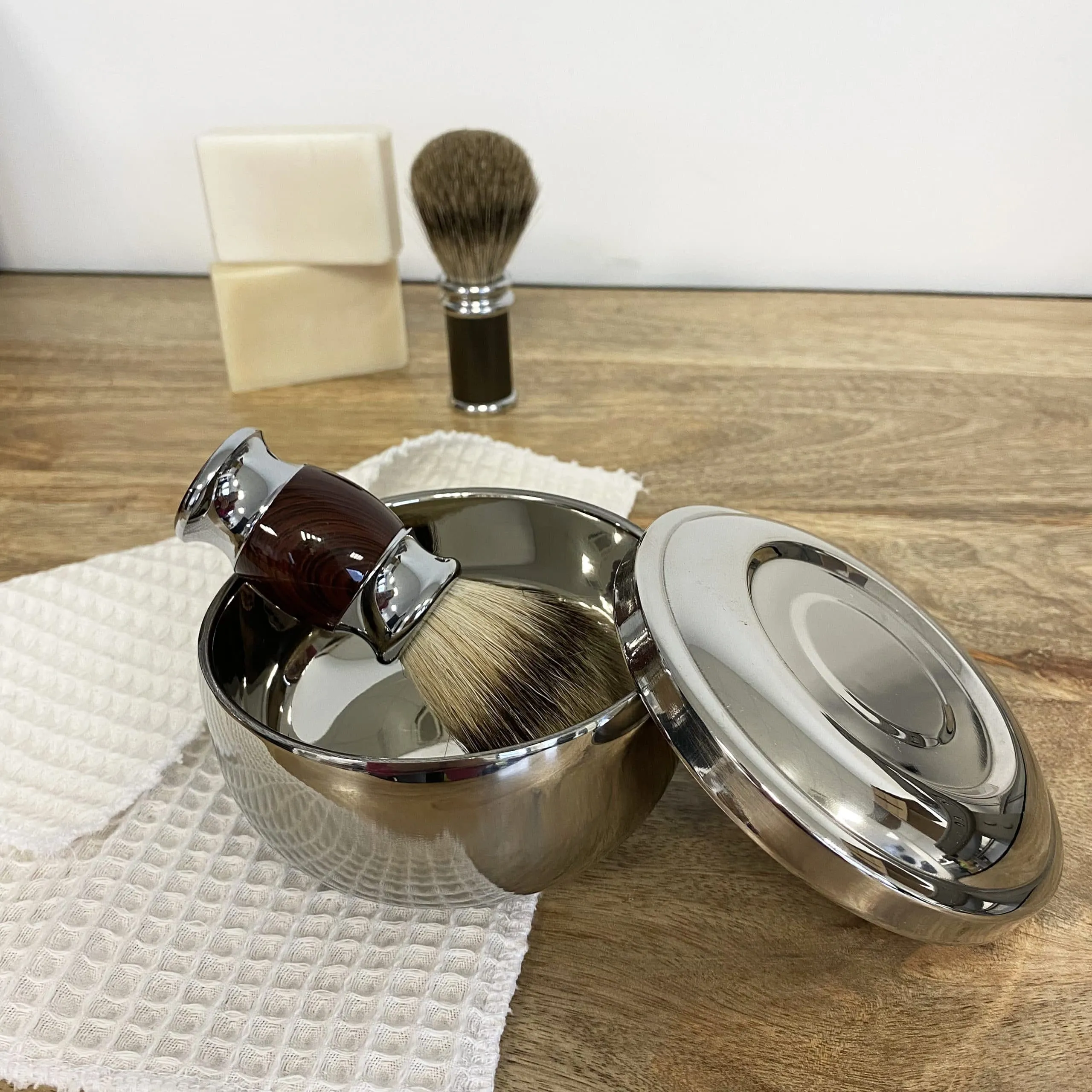 Blaireau en poils naturels aspect bois – Image 2