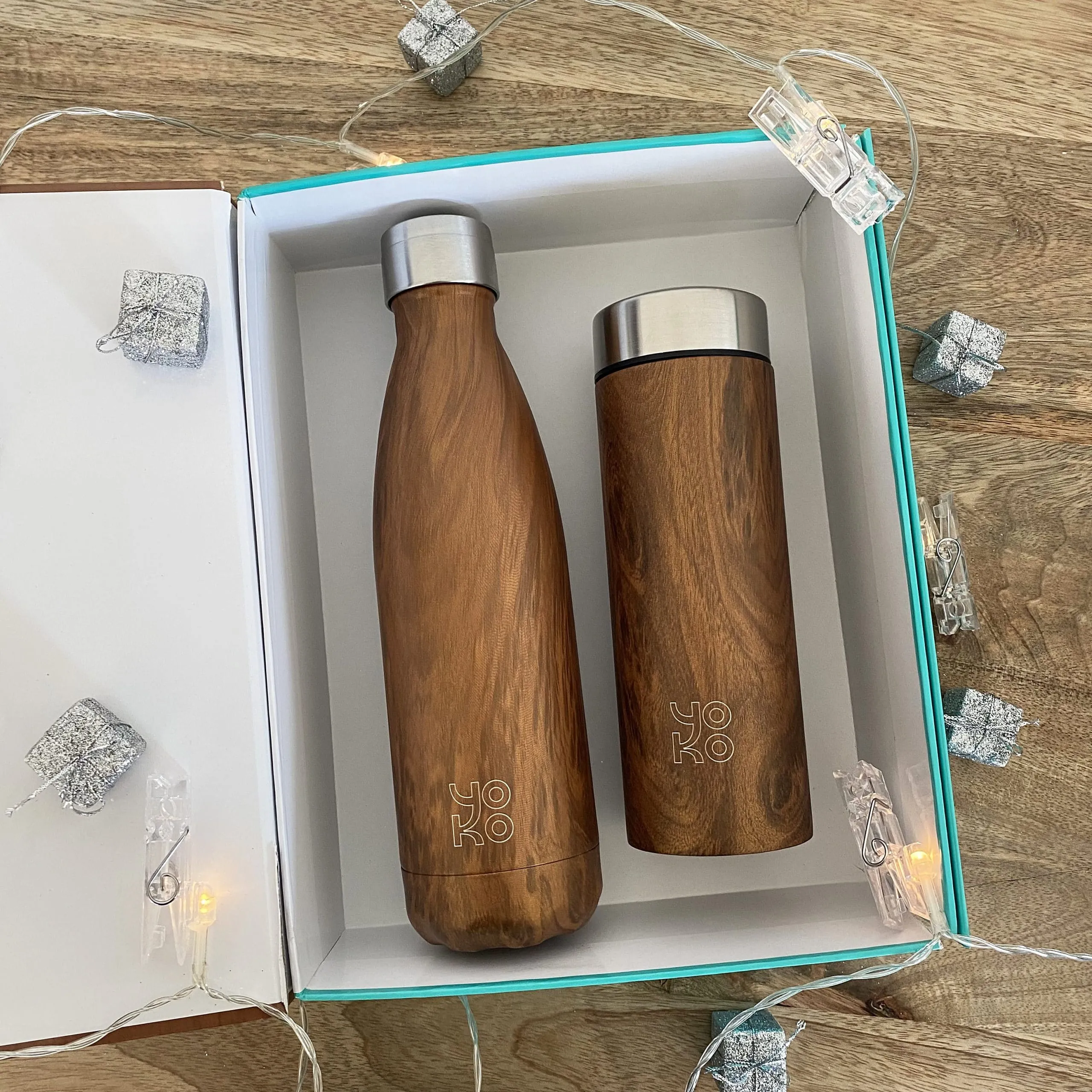 Coffret cadeau : Une gourde + une théière bois – Image 3