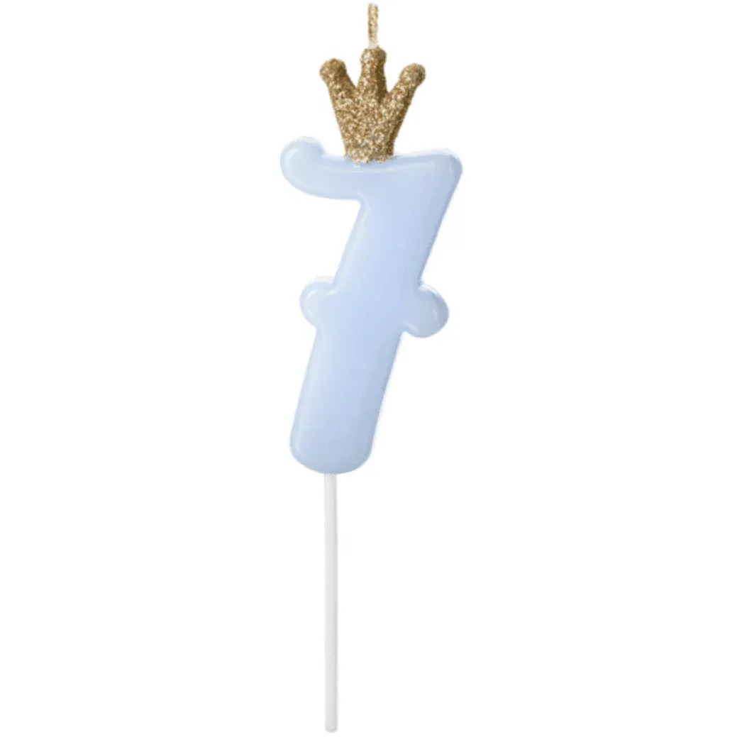 Bougie Numéro - Gold Crown Baby Blue - Variantes disponibles – Image 9