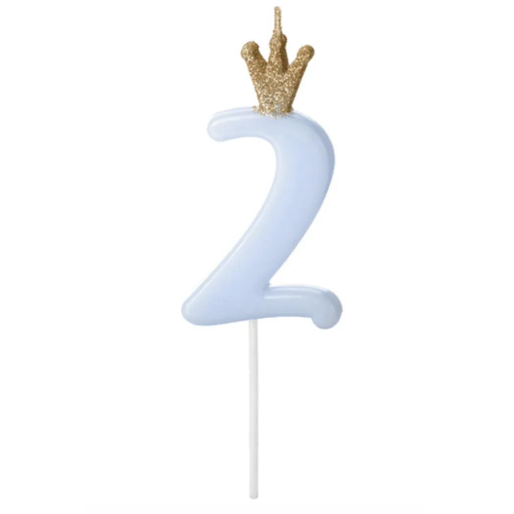 Bougie Numéro - Gold Crown Baby Blue - Variantes disponibles – Image 4